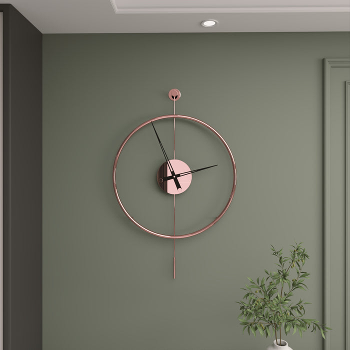 Rose Gold Krom Duvar Saati 60 cm