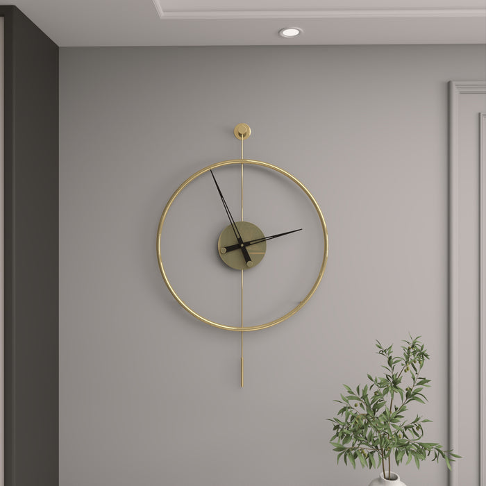 Titanium Gold Kaplama Krom Modern Duvar Saati